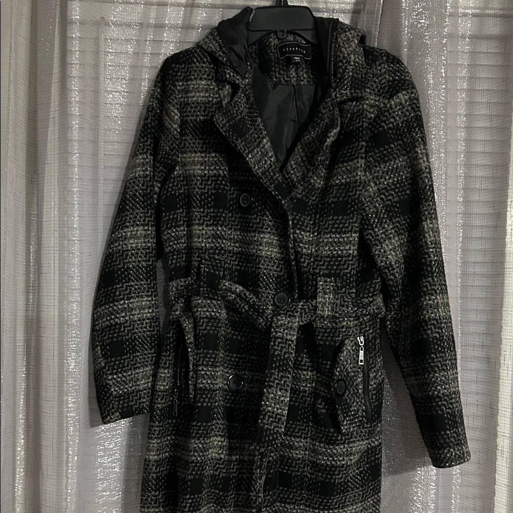 Black and Gray Trench Coat